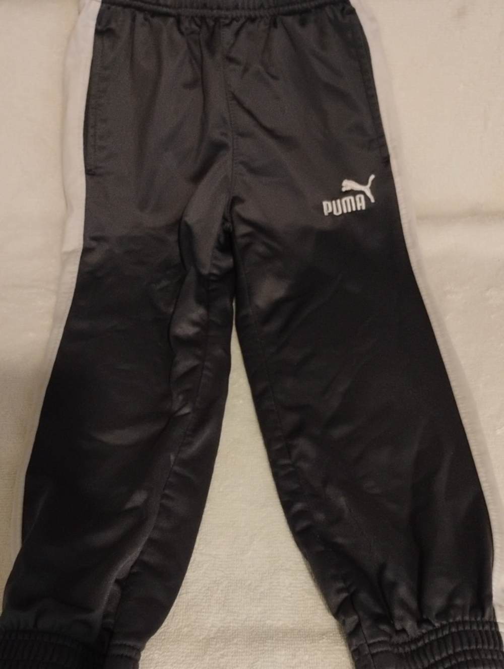 Puma Dark Gray Track Pants with White Side Panels